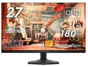 Alienware AW2724DM Gaming Monitor - 27" QHD 180Hz w Overclock, AMD FreeSync Premium Pro, NVIDIA G-SYNC, VESA Display - Black,Black/Silver