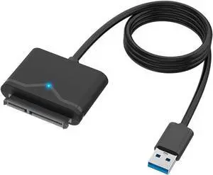 USB3.0 to SATA 3 Hard Drive Cable Adapter, SATA III to USB 3.0 USB A 5Gbps Adapter Cable, External Hard Drive Connector Converter to USB for 2.5 inch 3.5 inch HDD SSD Data - Not Include Power Adapter