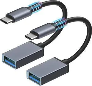 USB C to USB 3.0 Adapter [2 Pack] USB C to USB A Adapter USB Type-C to USB Thunderbolt 3 to USB Adapter OTG Cable for iPhone 15/15 Pro/15 Plus/15 Pro Max MacBook Pro/Air Galaxy S20 etc.
