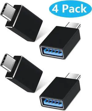 4 Pack USB C to USB Adapters, Type C to USB 3.0 USB C Adapter Side by Side Male to USB 3.0 Female Typec Adaptor for M-acBook Pro, i-Mac i-Pad Mini 6, Thunderbolt 3/4 Type C OTG Adaptador Converter4 P
