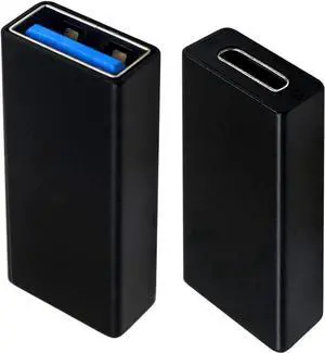 USB C to USB 3.0 Adapter USB C Female to USB Female Adapter USB C Female to USB 3.0 Female Adapter Connector USB to USB C Adapter Compatible with MacBook Pro Laptop 2 Pack (Black)
