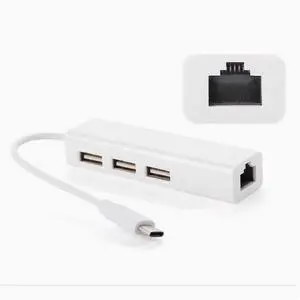 Type-C 2.0 to Network cable HUB 100 Mbit no-drive Hub network card +USB 2.0 type-c to RJ45