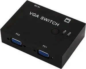 2 Port VGA SVGA Monitor Sharing Switch Box 2-in 1-Out for LCD PC TV Monitor