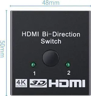 HDMI Splitter 4K 1080P Switch Bi-Direction 1x2/2x1 Adapter HDMI Switcher 2 in 1 out for PS4/3 TV Box Nitendo Switch