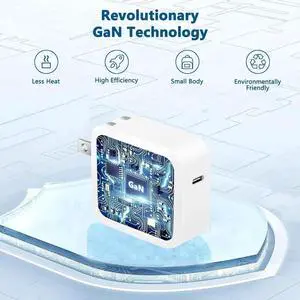 USB C Charger Block, 65W GaN Adapter with 6FT Type C Cable, Fast Charging Foldable Charger for i-Ph-one 15/14/13/12/11/Pro Max/XS/XR/X,Galaxy,i-P-ad Pro/Air/Mini,Ma-c-Book Pro/Air and More (White)