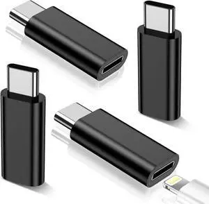 4 Pack Lightning to USB C Adapter for iPhone 15/15Pro/15 Pro Max/Plus,Samsung S24 S23,iPad Air,Nintendo Switch,Fast Charging&Data Transfer,Type C Charger Connector Cable,for iPhone 15 Charger