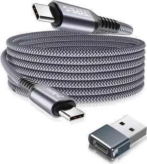 Basesailor USB C to USB C 100W Charger Cable 10FT with Adapter,Type C Power Fast Car Charging Cord for iPhone 15 Pro Plus Max,,iPad Air 5 4 5th Mini 6,Samsung Galaxy S24 Ultra 24 S23 S22 FE,16