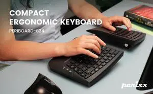 Peri-xx PERIBOARD-624B US, Wireless Ergonomic Split Keyboard