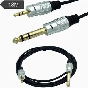 Microphone cable Mixer cable Audio cable 6.5 to 3.5 cable Three core to 3.5mm audio cable 6.35 1.8 meters Microphone cable Mixer cable Audio cable 6.5 to 3.5 cable Three core to 3.5mm audio cable 6.35 1.8 meters
