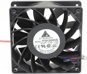 Original delta 12cm 1238 120*120*38mm 12*12*3.8cm cooling fan 12038 DC48v 0.75a ffb1248she double ball speed measuring heat radiation fan
