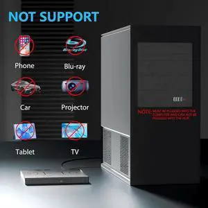 [7 in 1] External CD/DVD Drive for Laptop USB 3.0 & Type-C, Portable CD/DVD +/-RW Disk Drive, CD/DVD Burner CD ROM External Optical DVD Drive for Laptop Desktop PC Windows 7/8/10/XP Mac Linux