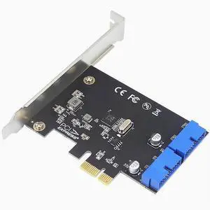 PCI-E to usb3.0 Chassis Front Panel expansion card Desktop pcie to USB3.0 pin dual 20PIN