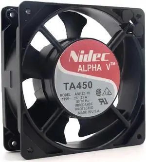 New original Nidec Alpha V TA450 A30122-10 930402 115V AC 120x120x38mm All metal Cooling Fan