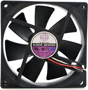 Globe Fan S07138812M-3M DC12V 0.27A Sleeve Bearing 3-pin Fan TESTED 9CM 9025 case cooling fan 90x90x25mm