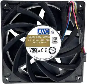 1438B2H P001 Miner Mining Cooling Fan 140mm 14cm,140X140X38mm 12V Dual Ball 6900RPM Powerful High Speed Airflow CFM Cooler