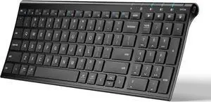 BK10 Bluetooth Keyboard, Keyboard USB-C Rechargeable Bluetooth 5.1 with Number Pad Ergonomic Design Full Size Stable Connection Keyboard for iPad, iPhone, Mac, iOS, Android, Windows