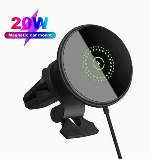 The 20W magnetic phone stand charger Magsafe is suitable for iPhone in-car wireless charger