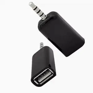 Car with aux to USB female 3.5MM U disk to connect CD player audio cable car audio head Black