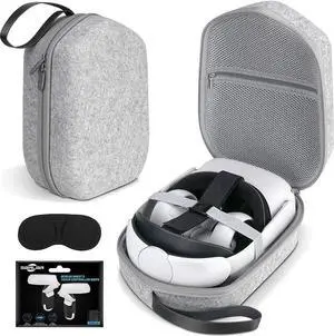 for Oculus Quest 2 Carry Case, Hard Carrying Case for Oculus Quest 2/Elite Version VR Gaming Headset and Touch Controllers Accessories, Suitable for Travel and Home Storage (Gray)