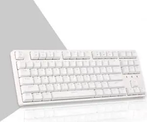 CO-RN Wired Compact 87 Keys Mechanical Keyboard,ABS-White,Blue Switch
