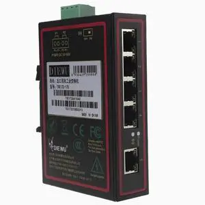 Industrial signal enhancement switch 5 ports 100 Megabit DIN rail type high and low resistance