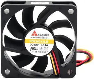 Y.S Tech FD126015LB 6015 6cm DC 12v 0.14A double ball bearing mute A cooling fan 3wires cooler