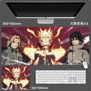 Anime NARUTO mouse pad Extended Gaming Mouse Pad with Stitched Edges, Large Mouse pad with Non-Slip Rubber Base for Work & Gaming, Office & Home