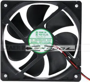 Young Lin 12025 DFS122512M 12V 2.8W 2 Wires Square DC Cooling fan