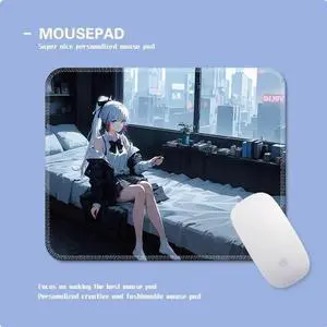 Kamisato Ayaka Mouse pad Small Genshin Impact gaming table pad Computer keyboard pad Medium mouse pad 30X25CM Gray