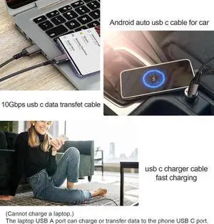 USB-C to USB-A 10 Gbps USB 3.2 Gen 2 Data Power Braided Cable | 1 Meter 3.3 ft | 60W Fast Charging with Quick Data Transfers 2 Pack