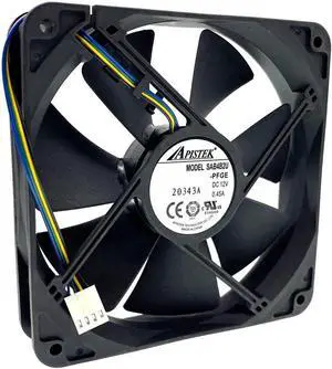 SAB4B2U -PFGE 120mm 12cm PWM Water Block Watercooler Cooling Fan,120X120X25mm 12V Dual Ball Bearing 2700RPM for Apistek Fans