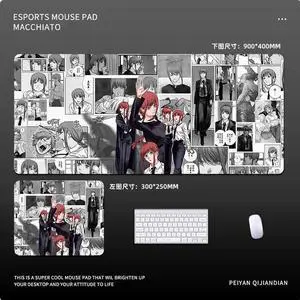 Chainsaw Man anime Makima mouse pad Extended Gaming Mouse Pad with Stitched Edges, Large Mouse pad with Non-Slip Rubber Base for Work & Gaming, Office & Home,