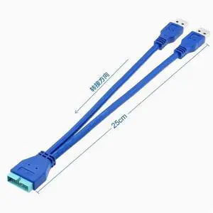 Mainboard 20pin to usb3.0 19 pin male to USB3.0 Dual male conversion cable 20pin to 2 male