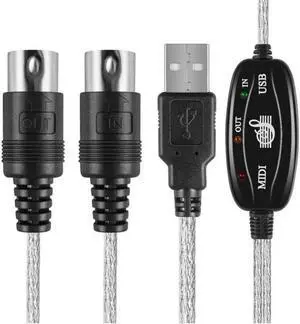USB To Midi Cable Adapter Converter For PC Computer Music Keyboard