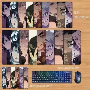Anime Demon Slayer mouse pad Extended Gaming Mouse Pad with Stitched Edges, Large Mouse pad with Non-Slip Rubber Base for Work & Gaming, Office & Home 300*250mm