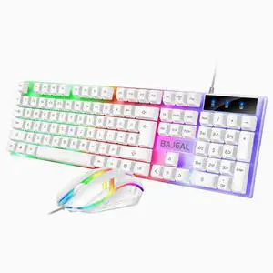 BAJEAL T350 Wired usb Light up Gaming keyboard and mouse Computer mechanical feel backlit keyboard and mouse set