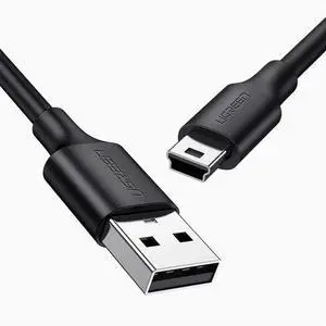 UGREEN USB to Mini USB data cable T-port for mobile hard disk data cable camera car dashcam old charger cable