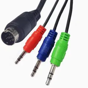 MINI DIN 9P cable mini din 9pi to 3*DC3.5mm red Green Blue audio cable Mini din