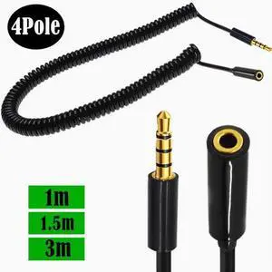 Gold-plated 4 section 4 stage spring retractable audio cable Spiral Car AUX audio cable DC3.5mm 1.5m Male to Female
Be the first to review this product...