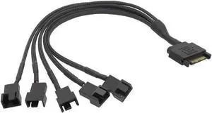 Fan Extension Power Splitter Cable Connector PC 1 to 5 4-Pin Cooling Hub Splitter Cable 12V SATA Power Supply Adapter(Five)