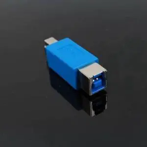 USB3.0 adapter BM/BF B male to B female hard disk box/Print extension head blue square mold USB3.0 adapter BM/BF B male to B female hard disk box/Print extension head blue square mold