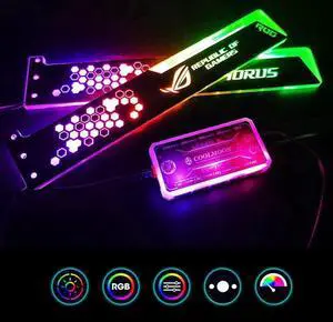 Graphics Card Bracket Luminous Strong Structure RGB 12-color LED GPU Support for Computer