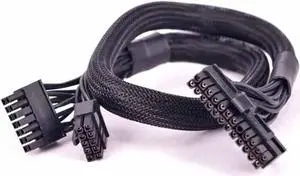 14pin +10pin to 24Pin ATX Power Supply Cable 20+4Pin with Sleevefor Corsair AXi Series AX1500i AX1200i AX860i AX760i Modular