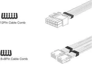 12PIN transfer 2×8PIN Extension Cable Power Supply Sleeved Synchronized PSU Extension Kit White