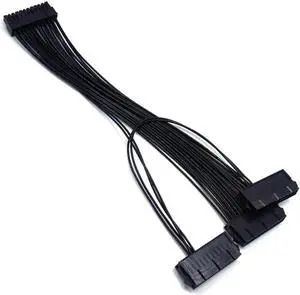 24Pin Dual PSU Power Extension Cable PC Three Power Supply Synchronization Cable Connector 12.6 Inches / 32cm