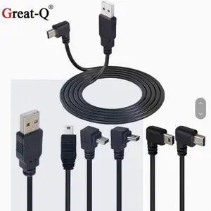 USB2.0 hard disk digital camera phone data cable T-port AM-Mini 5P up and down left and right bend 90°3 meters upbending 1m