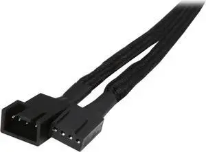 Silverstone All Black Sleeved PWM Fan Power Extension Cable (CPF03)