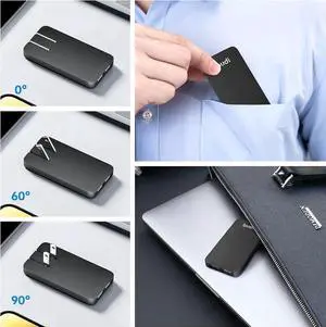 17W Extra Slim Portable Wall Charger 2-Port USB-A Charger Foldable Wall Plug Compatible with Home Camera iPhone IPad Galaxy(Black USB-A)