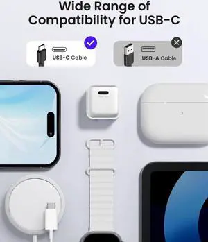 30W Fast Wall Charger USB C Charger Block with GaN III Tech PD3.0 PPS Foldable Charger for 16/15 and More Series Galaxy iPad Compatible with MagSafe