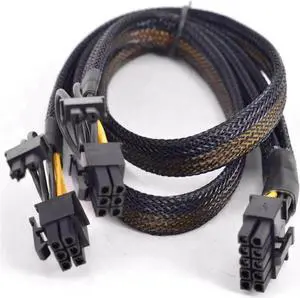 For HP ProLiant DL380 G6 G7 PCI-e Graphics Card Power Supply Cable 10 Pin to Dual 6+2 Pin 8 Pin Sleeve Flat cable